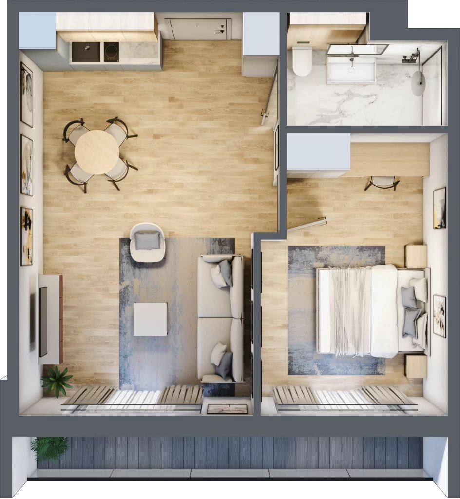 2 pokoje, apartament inwestycyjny 44,72 m², piętro 1, oferta nr B_1_3, Anchoria Holiday, Mechelinki, ul. Wielopole 36