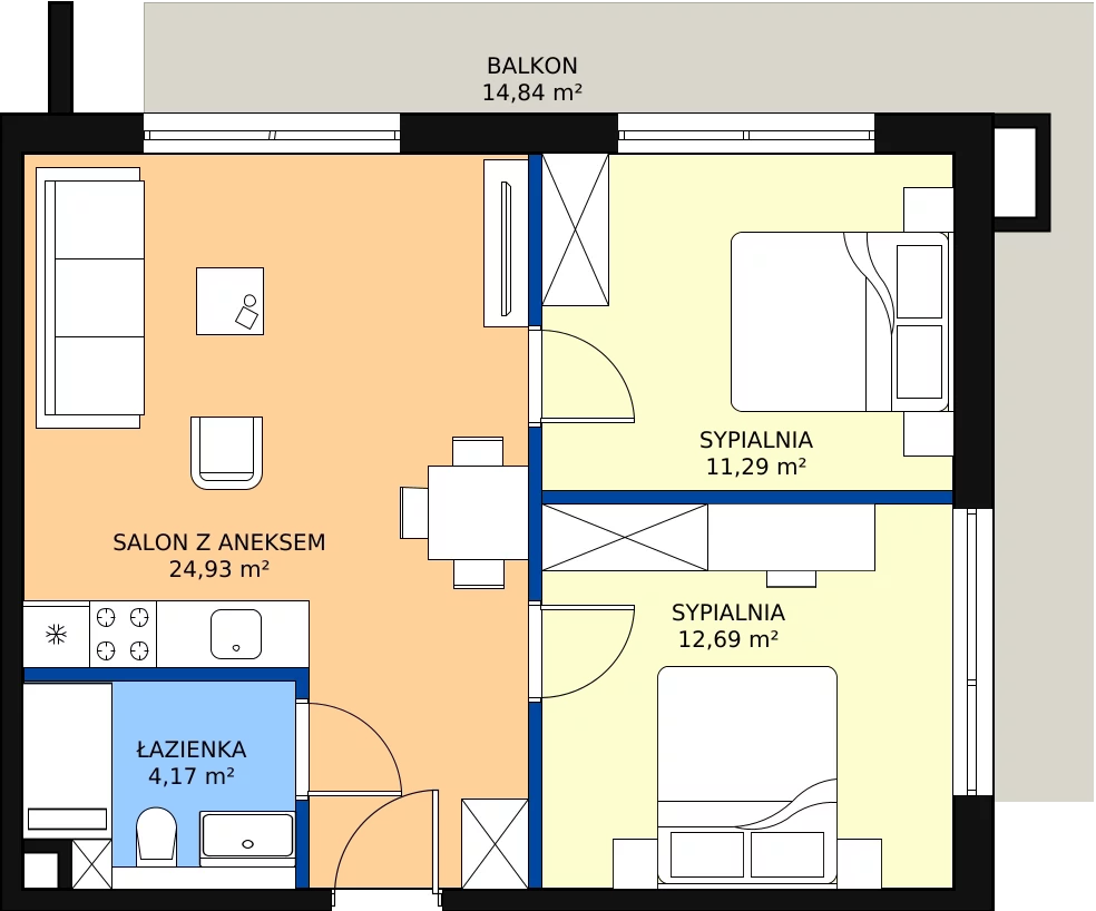 Zalety apartamentu inwestycyjnego 53.08 m², B_3_1