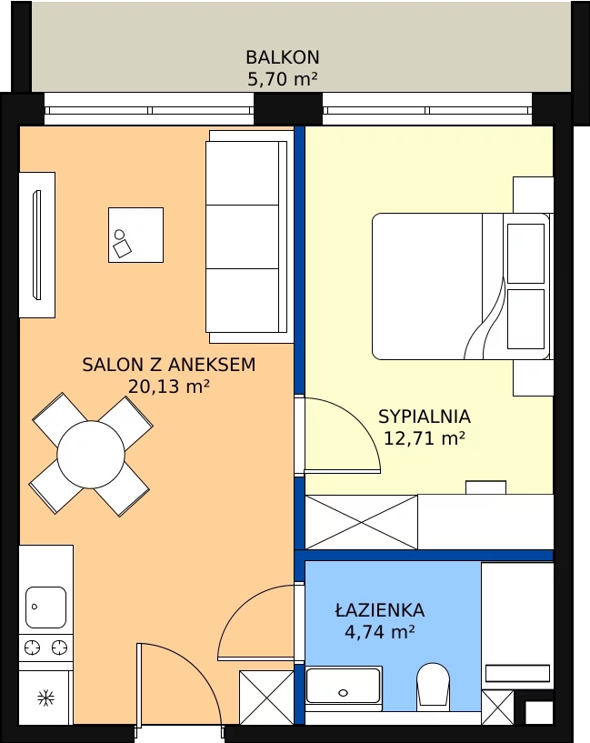 Zalety apartamentu inwestycyjnego 37.58 m², B_3_9