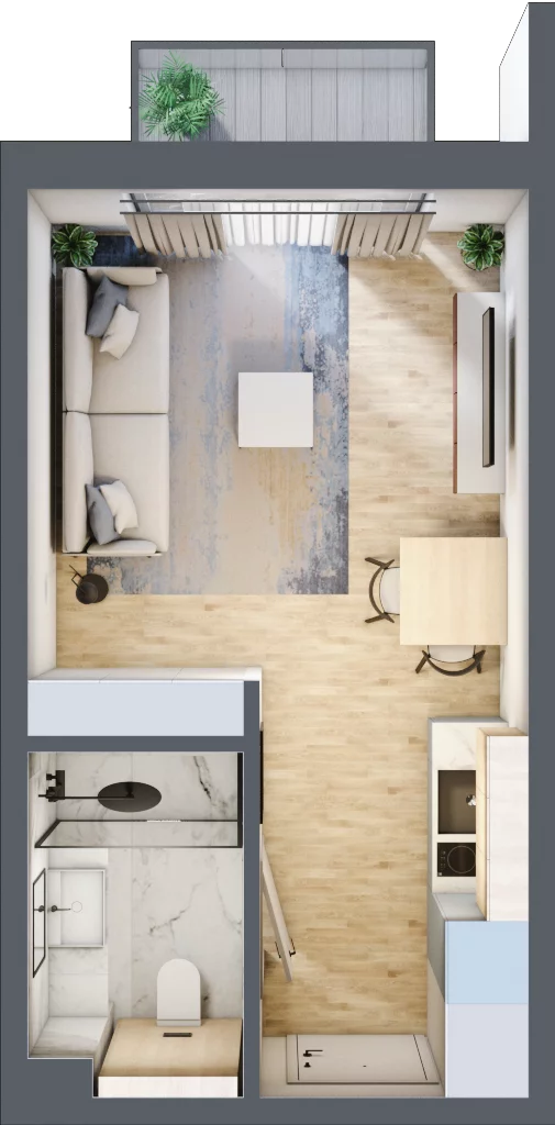 1 pokój, apartament inwestycyjny 23,18 m², piętro 3, oferta nr B_3_5, Anchoria Holiday, Mechelinki, ul. Wielopole 36
