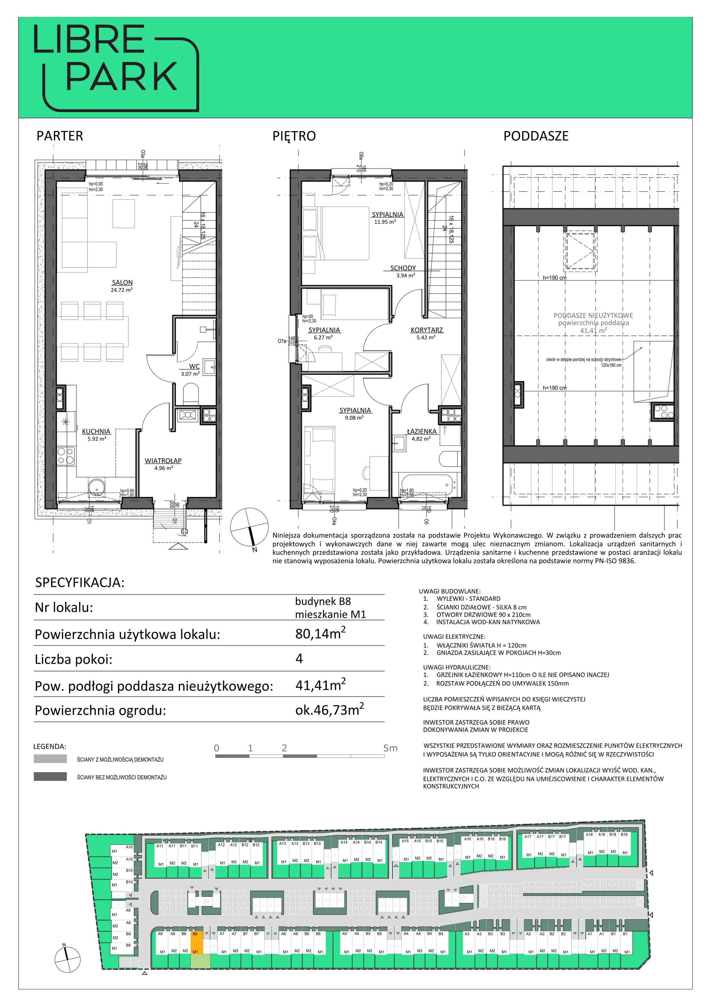 Mieszkanie 80,14 m², parter, oferta nr B8/1, Libre Park, Kosakowo, Dyniowa