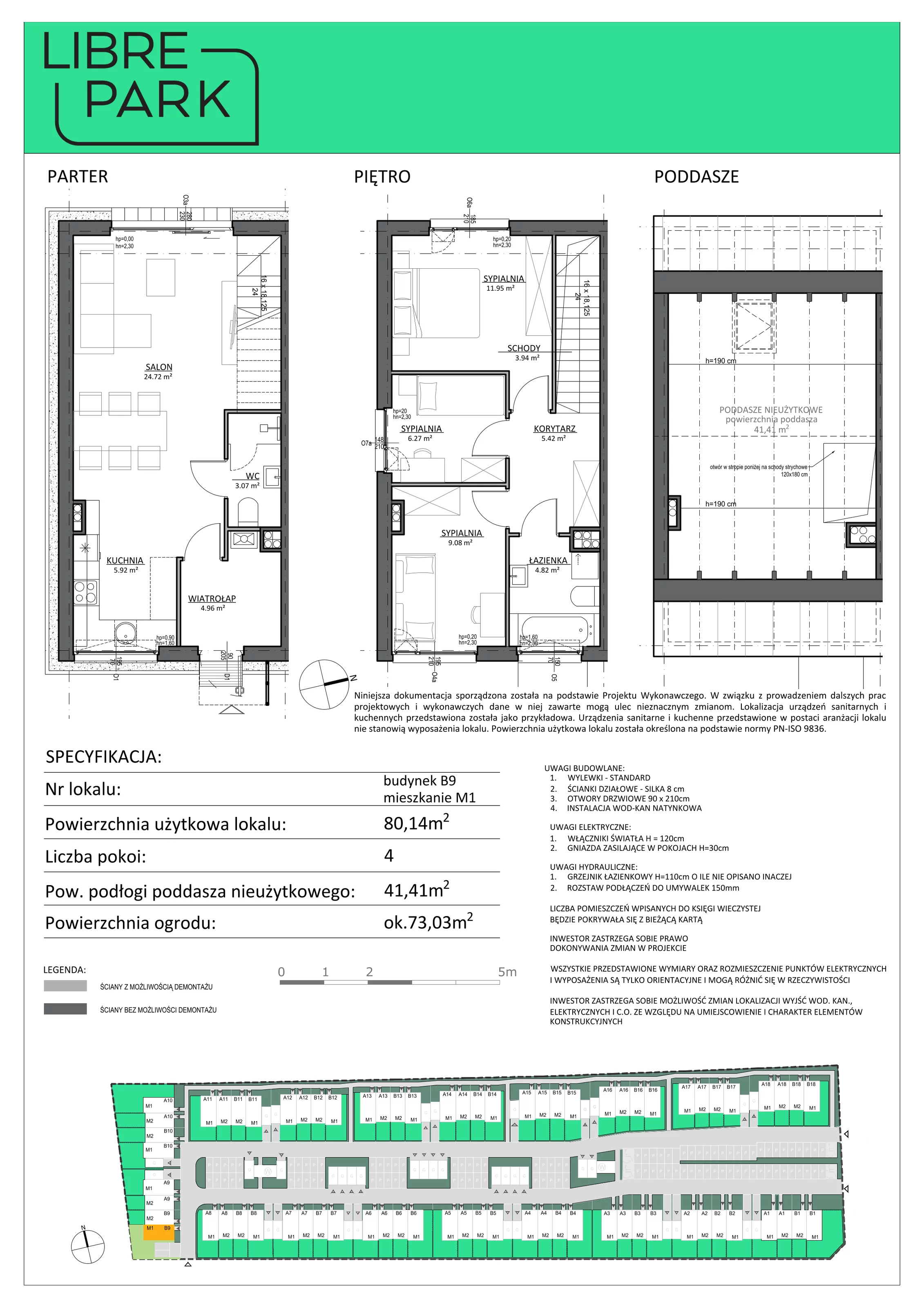 Mieszkanie 80,14 m², parter, oferta nr B9/1, Libre Park, Kosakowo, Dyniowa