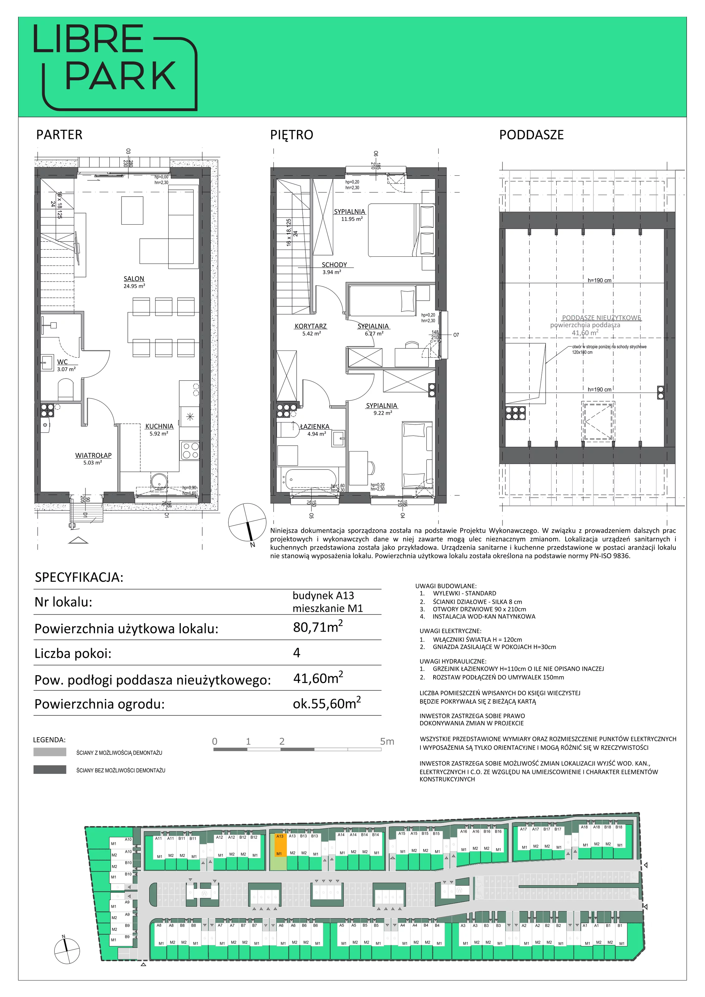 4 pokoje, mieszkanie 80,71 m², parter, oferta nr A13/M1, Libre Park - etap II, Kosakowo, ul. Dyniowa