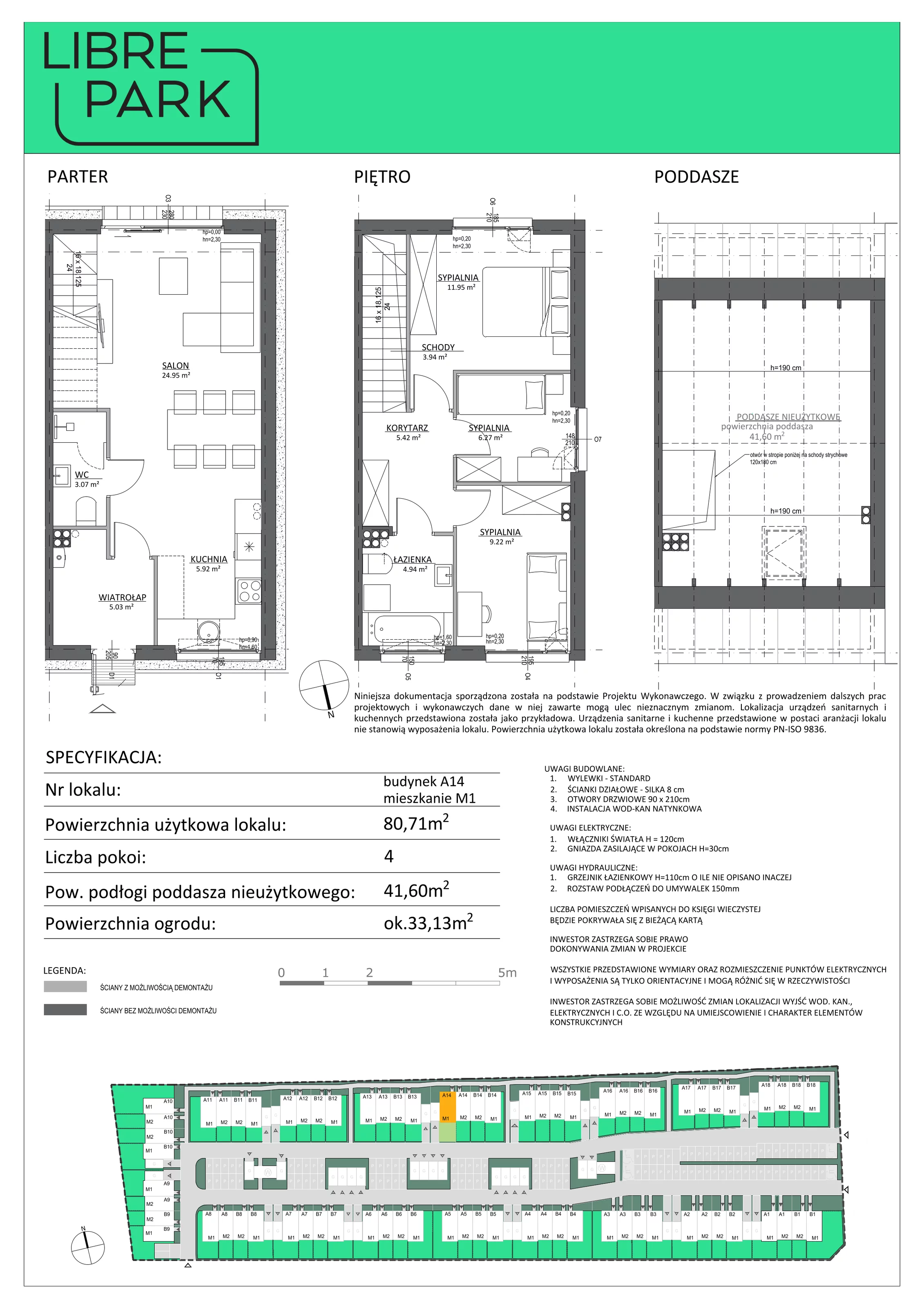 4 pokoje, mieszkanie 80,71 m², parter, oferta nr A14/M1, Libre Park - etap II, Kosakowo, ul. Dyniowa