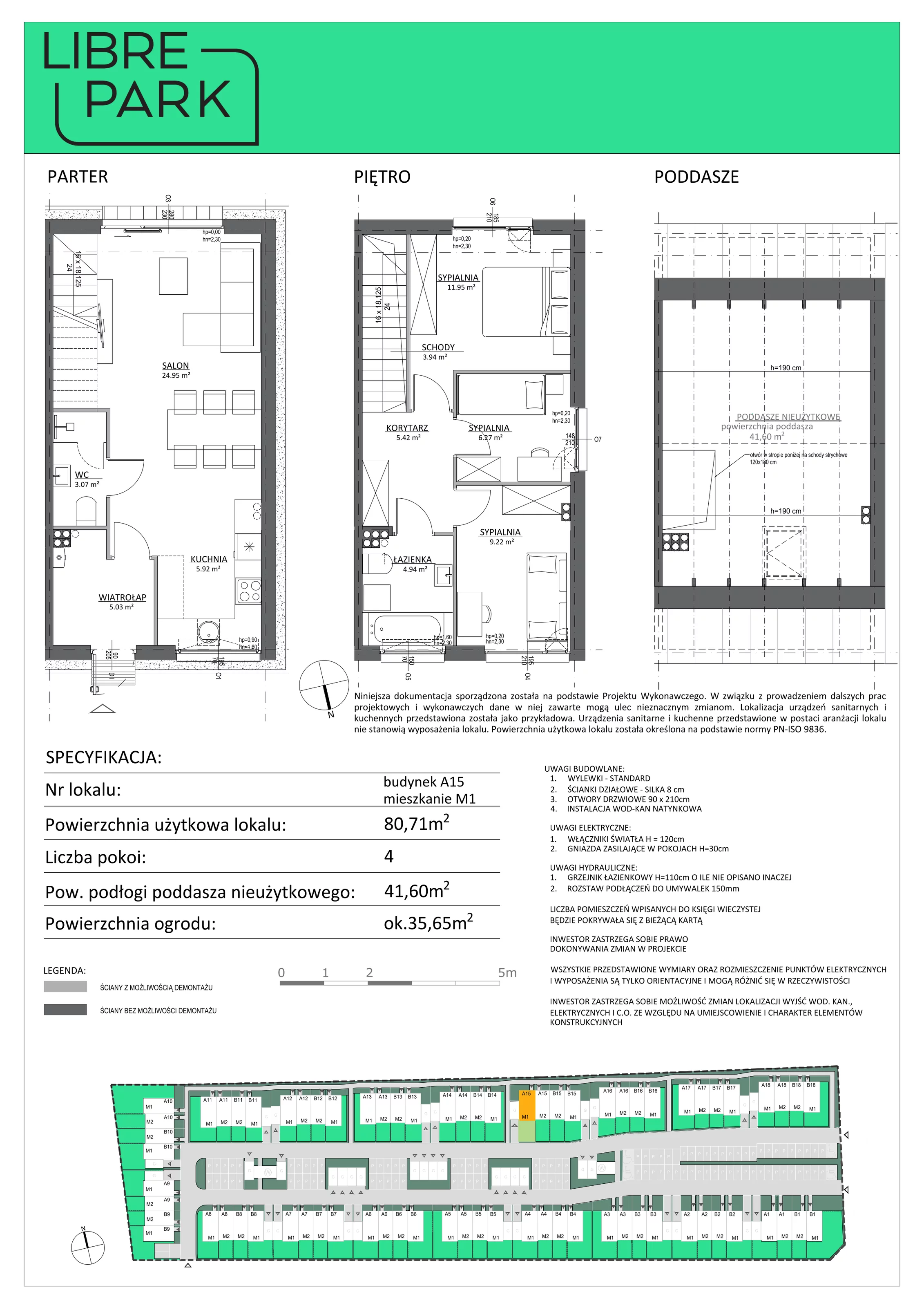 4 pokoje, mieszkanie 80,71 m², parter, oferta nr A15/M1, Libre Park - etap II, Kosakowo, ul. Dyniowa