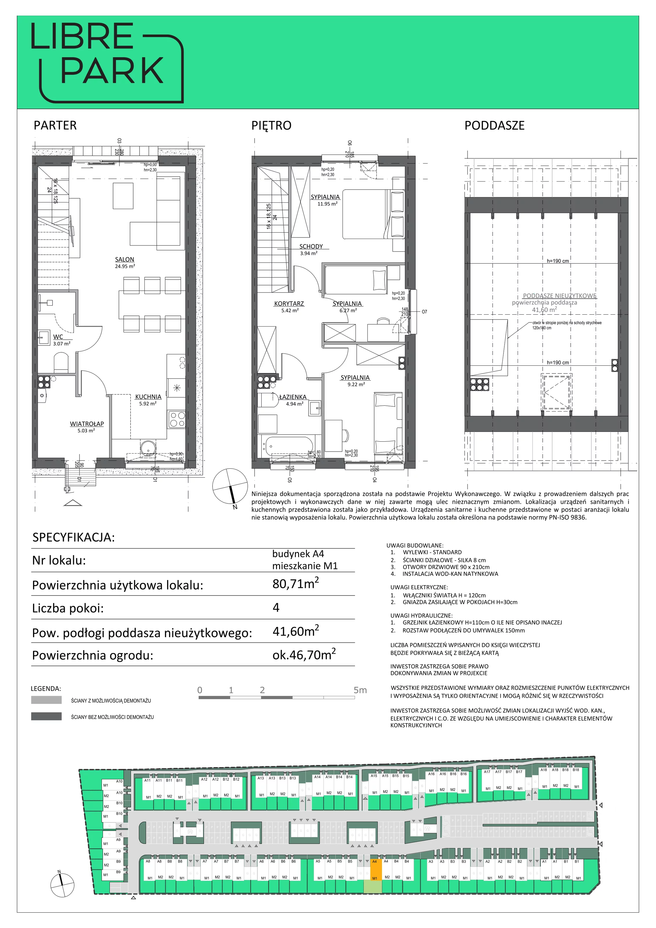 4 pokoje, mieszkanie 80,71 m², parter, oferta nr A4/M1, Libre Park - etap II, Kosakowo, ul. Dyniowa