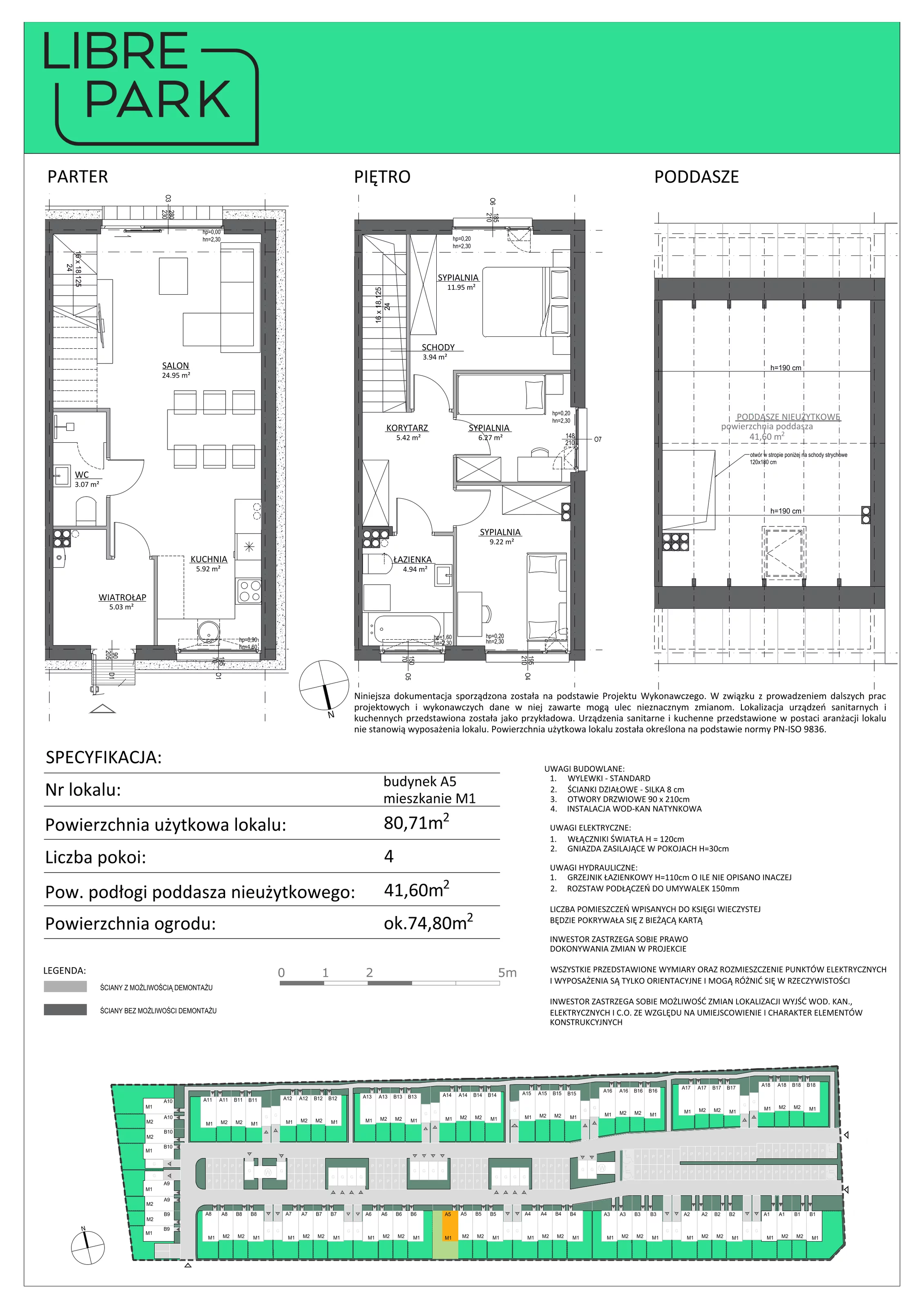 4 pokoje, mieszkanie 80,71 m², parter, oferta nr A5/M1, Libre Park - etap II, Kosakowo, ul. Dyniowa