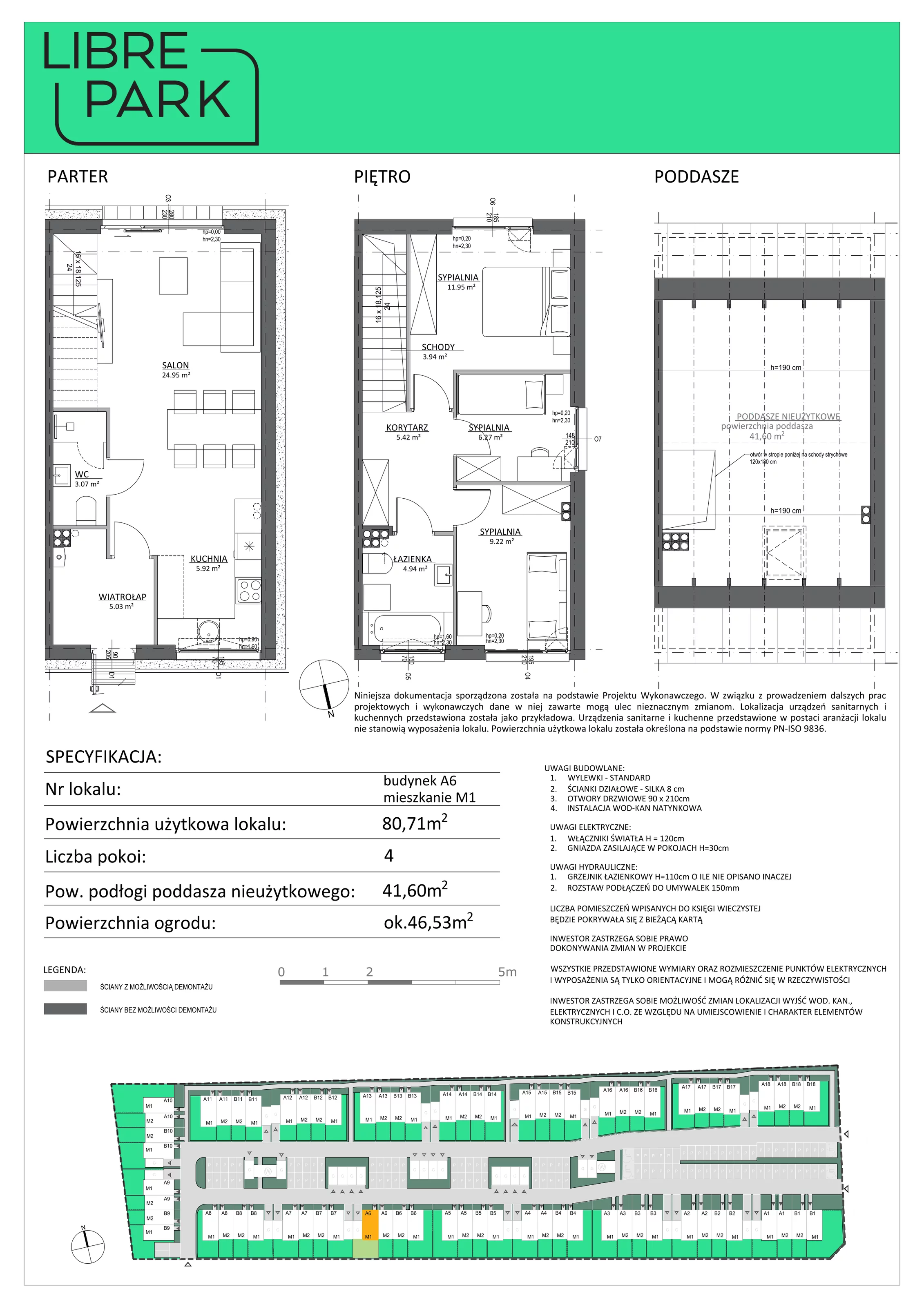 4 pokoje, mieszkanie 80,71 m², parter, oferta nr A6/M1, Libre Park - etap II, Kosakowo, ul. Dyniowa