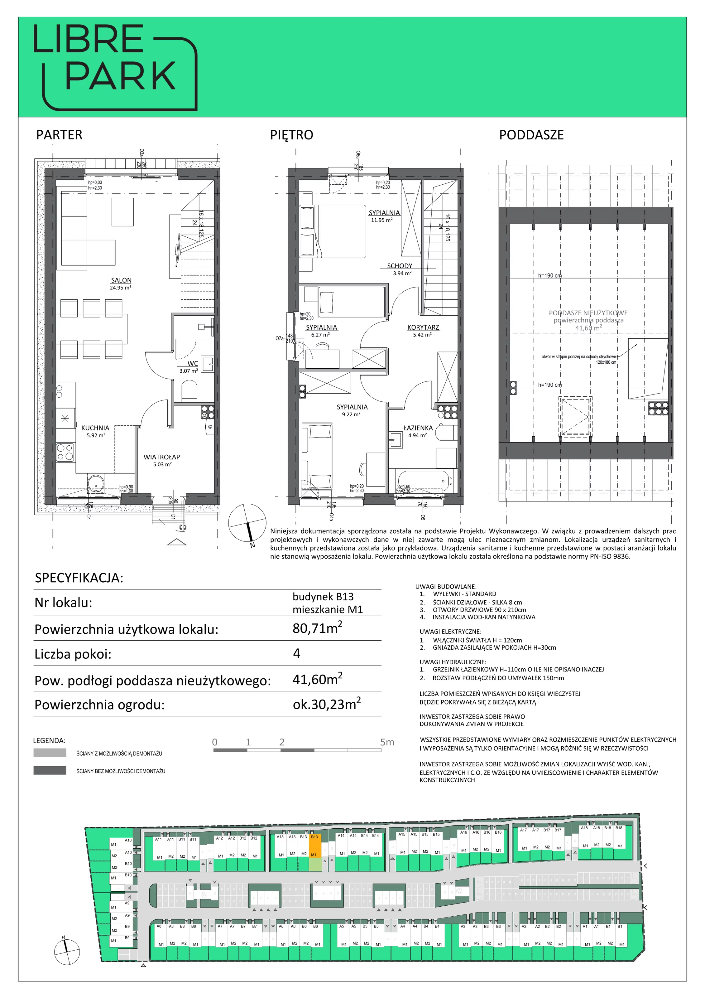 4 pokoje, mieszkanie 80,71 m², parter, oferta nr B13/M1, Libre Park - etap II, Kosakowo, ul. Dyniowa
