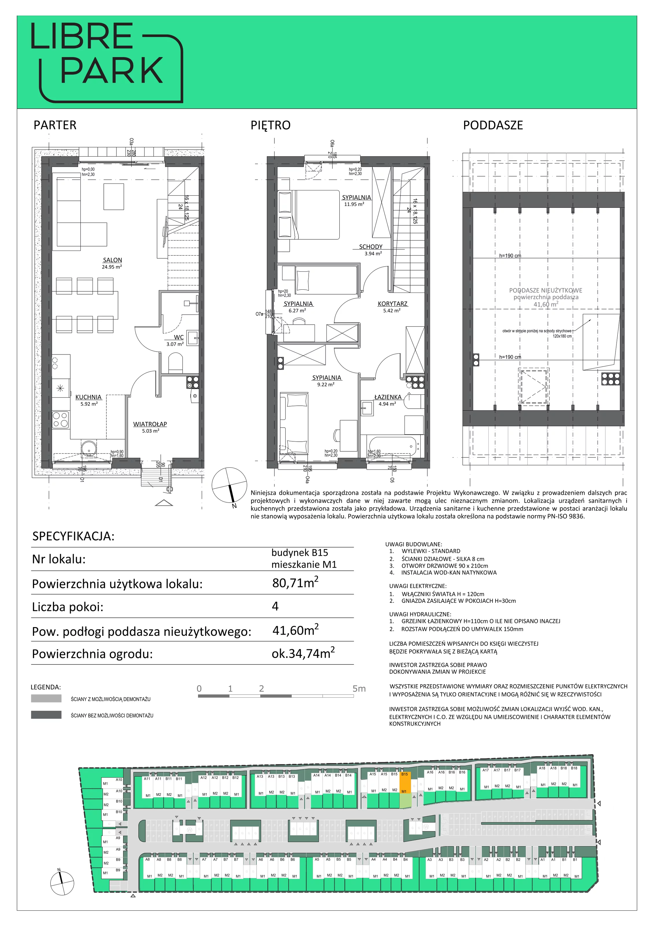 4 pokoje, mieszkanie 80,71 m², parter, oferta nr B15/M1, Libre Park - etap II, Kosakowo, ul. Dyniowa
