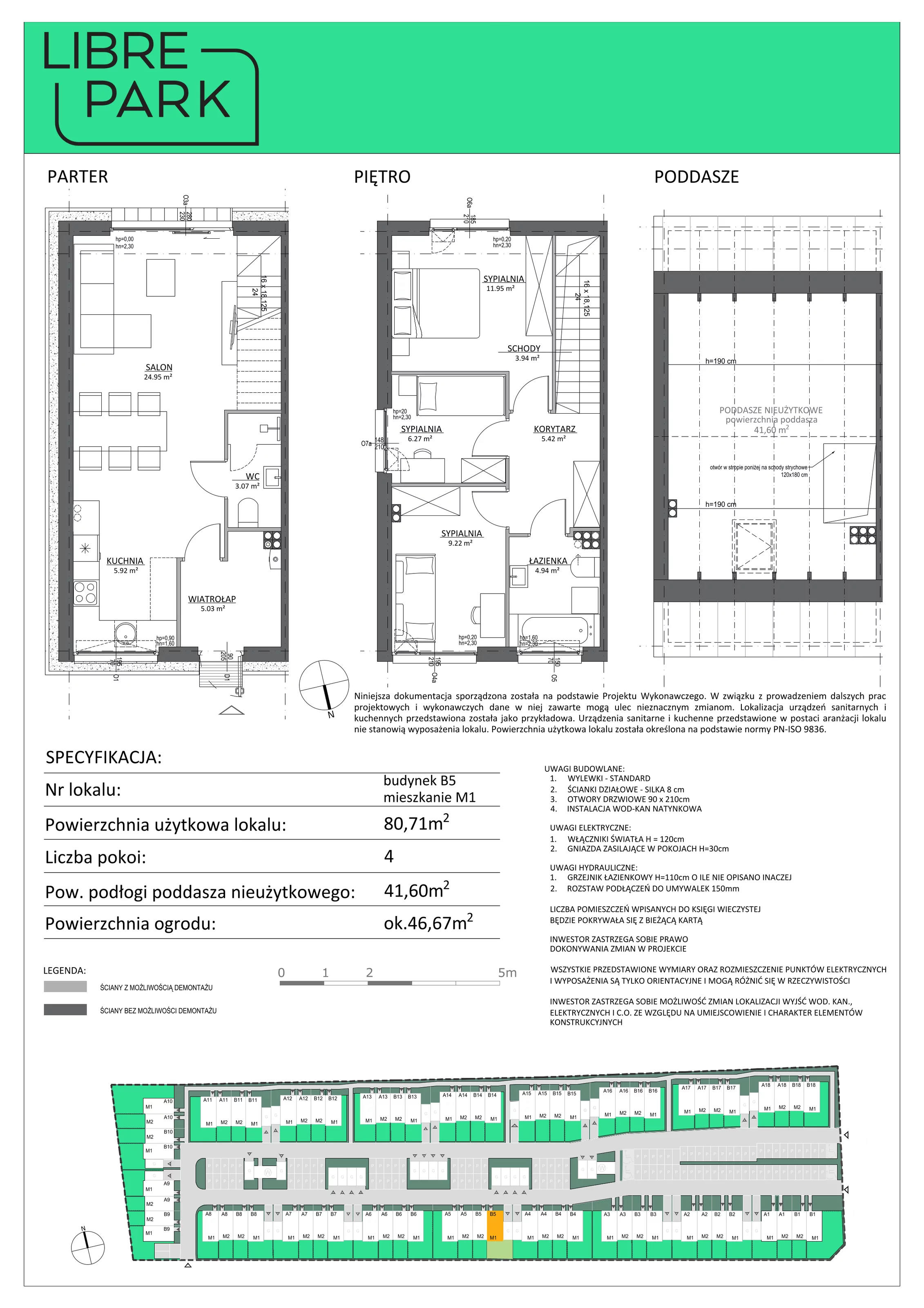 4 pokoje, mieszkanie 80,71 m², parter, oferta nr B5/M1, Libre Park - etap II, Kosakowo, ul. Dyniowa