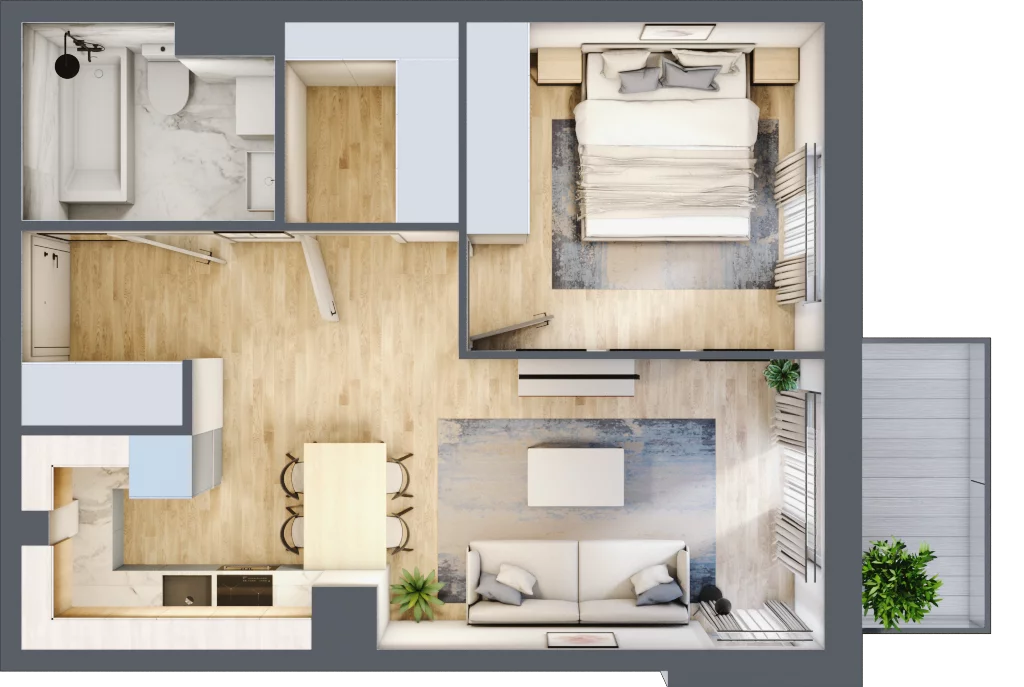 2 pokoje, mieszkanie 44,02 m², piętro 2, oferta nr J21, Nowa Sportowa, Brwinów, ul. Sportowa