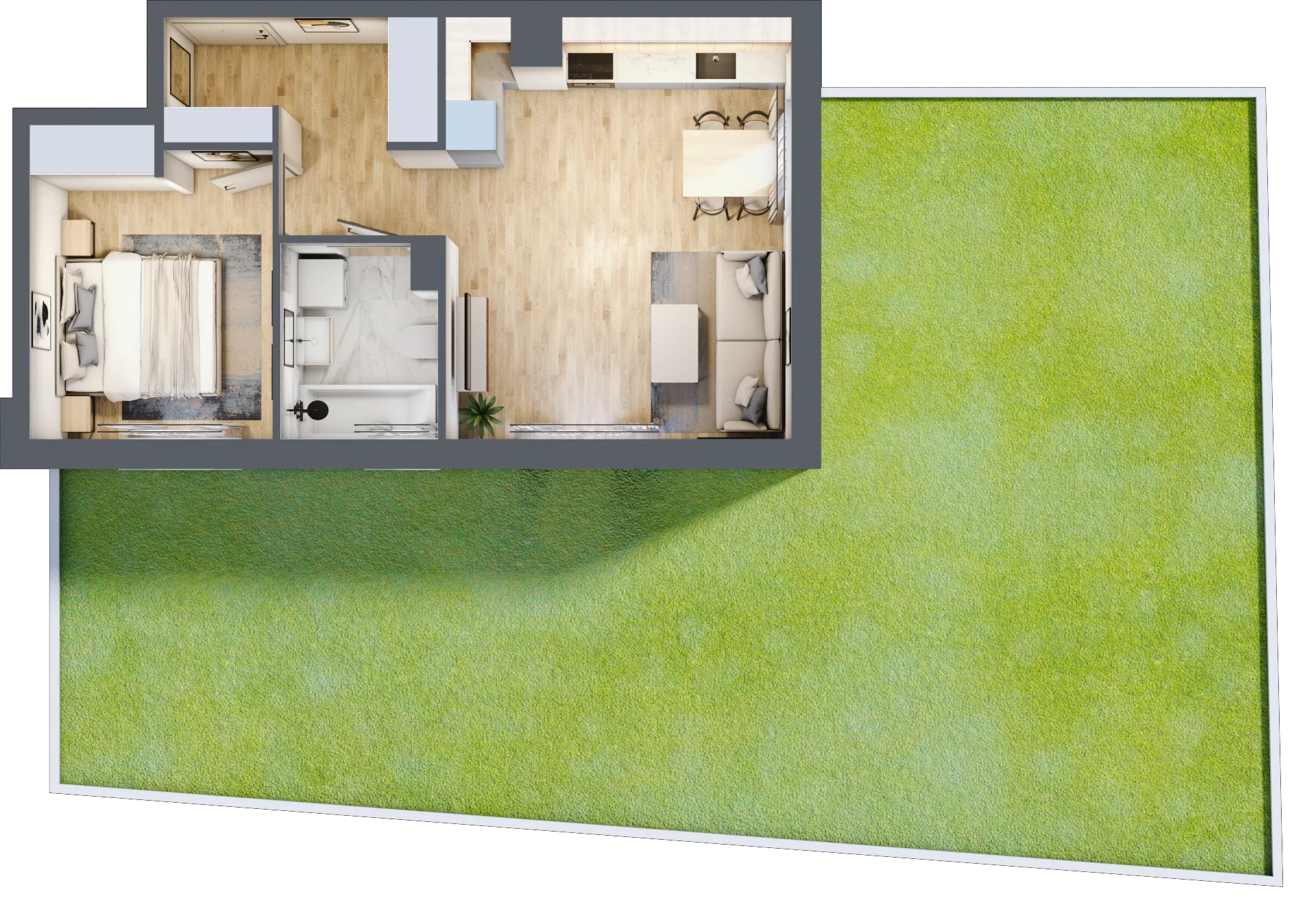 2 pokoje, mieszkanie 43,49 m², parter, oferta nr J04, Nowa Sportowa, Brwinów, ul. Sportowa