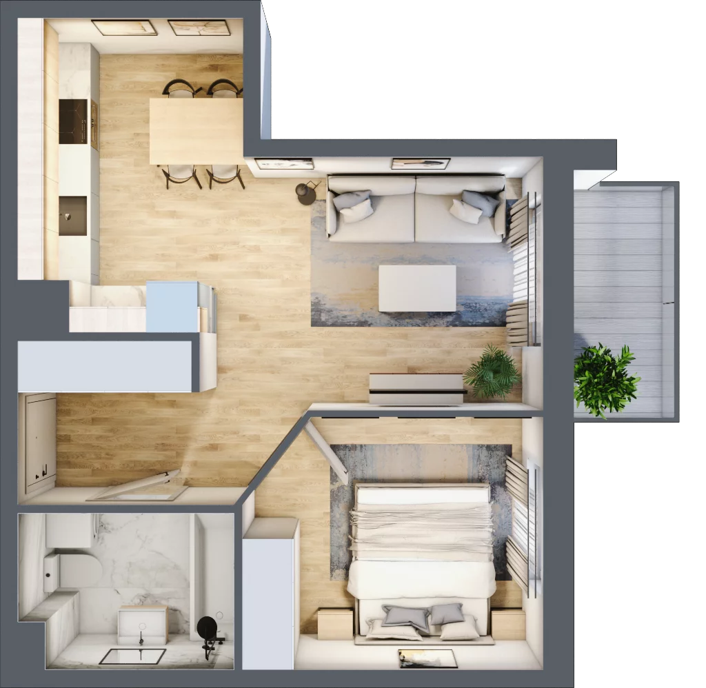 2 pokoje, mieszkanie 39,81 m², piętro 1, oferta nr J14, Nowa Sportowa, Brwinów, ul. Sportowa