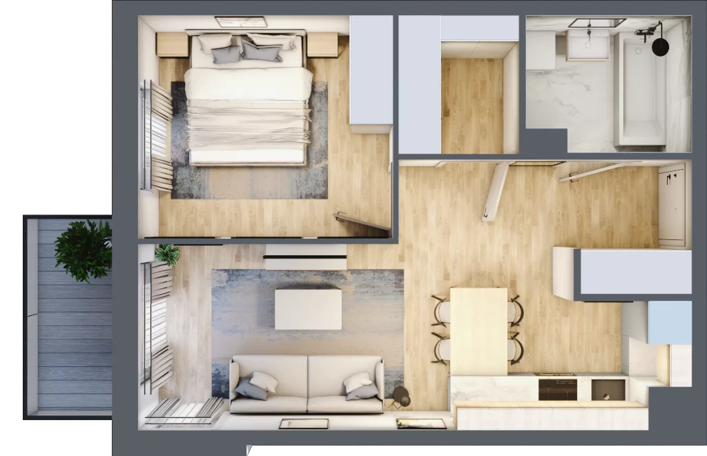 2 pokoje, mieszkanie 42,05 m², piętro 2, oferta nr K26, Nowa Sportowa, Brwinów, ul. Sportowa