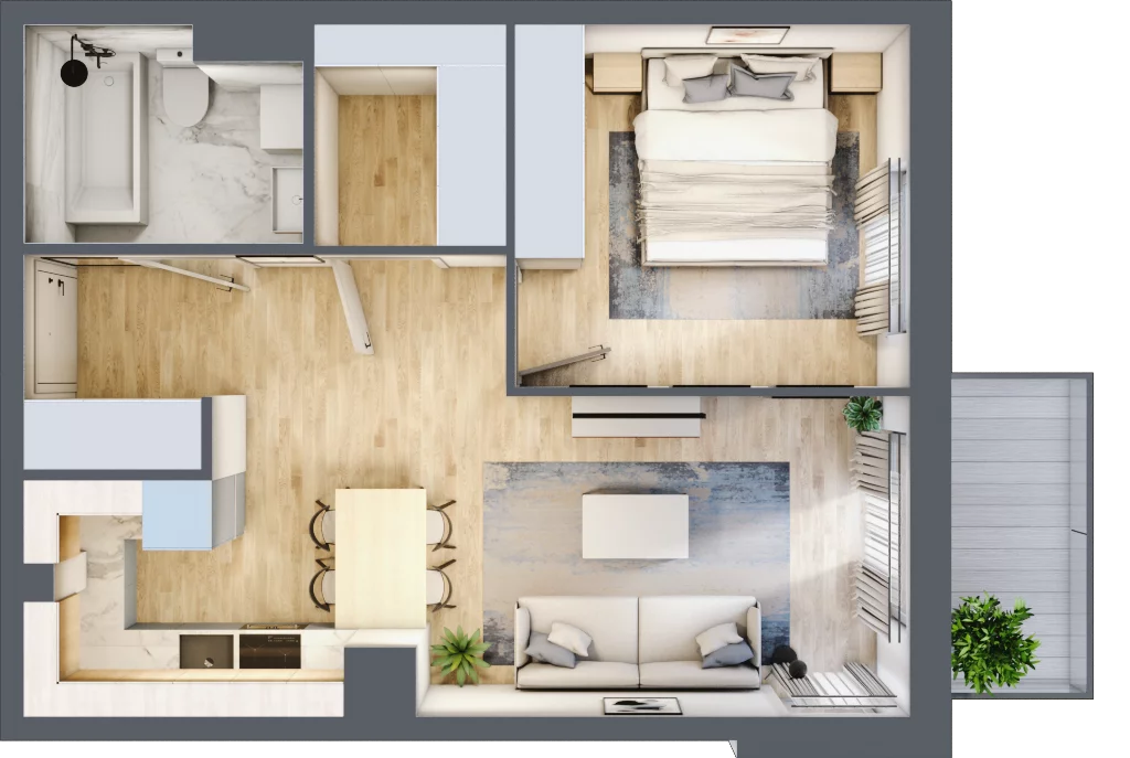 2 pokoje, mieszkanie 44,02 m², piętro 2, oferta nr K21, Nowa Sportowa, Brwinów, ul. Sportowa