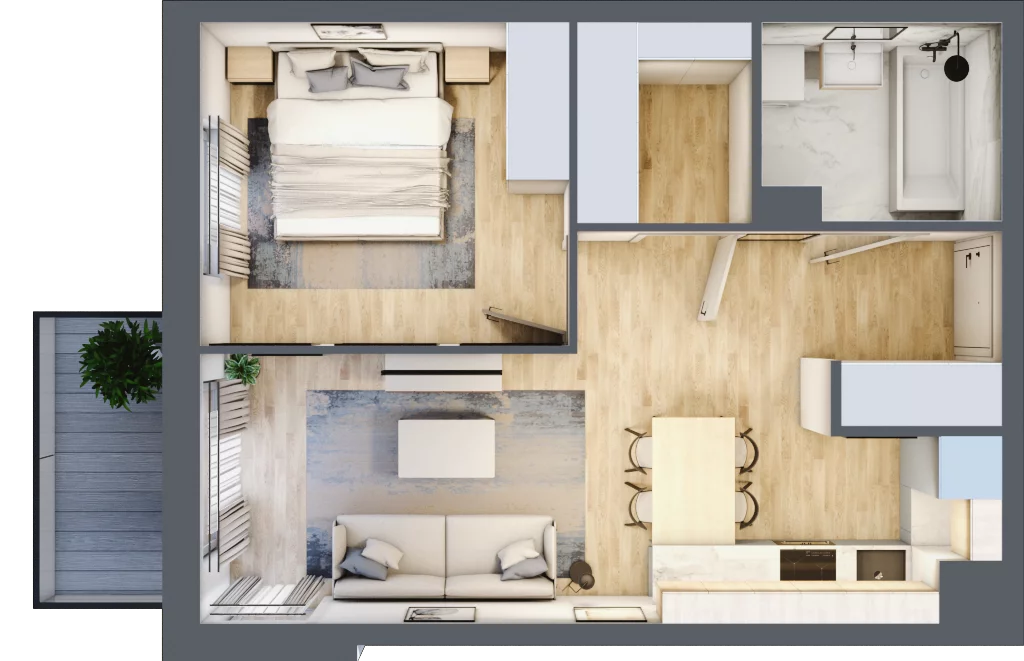 2 pokoje, mieszkanie 42,05 m², piętro 1, oferta nr K17, Nowa Sportowa, Brwinów, ul. Sportowa