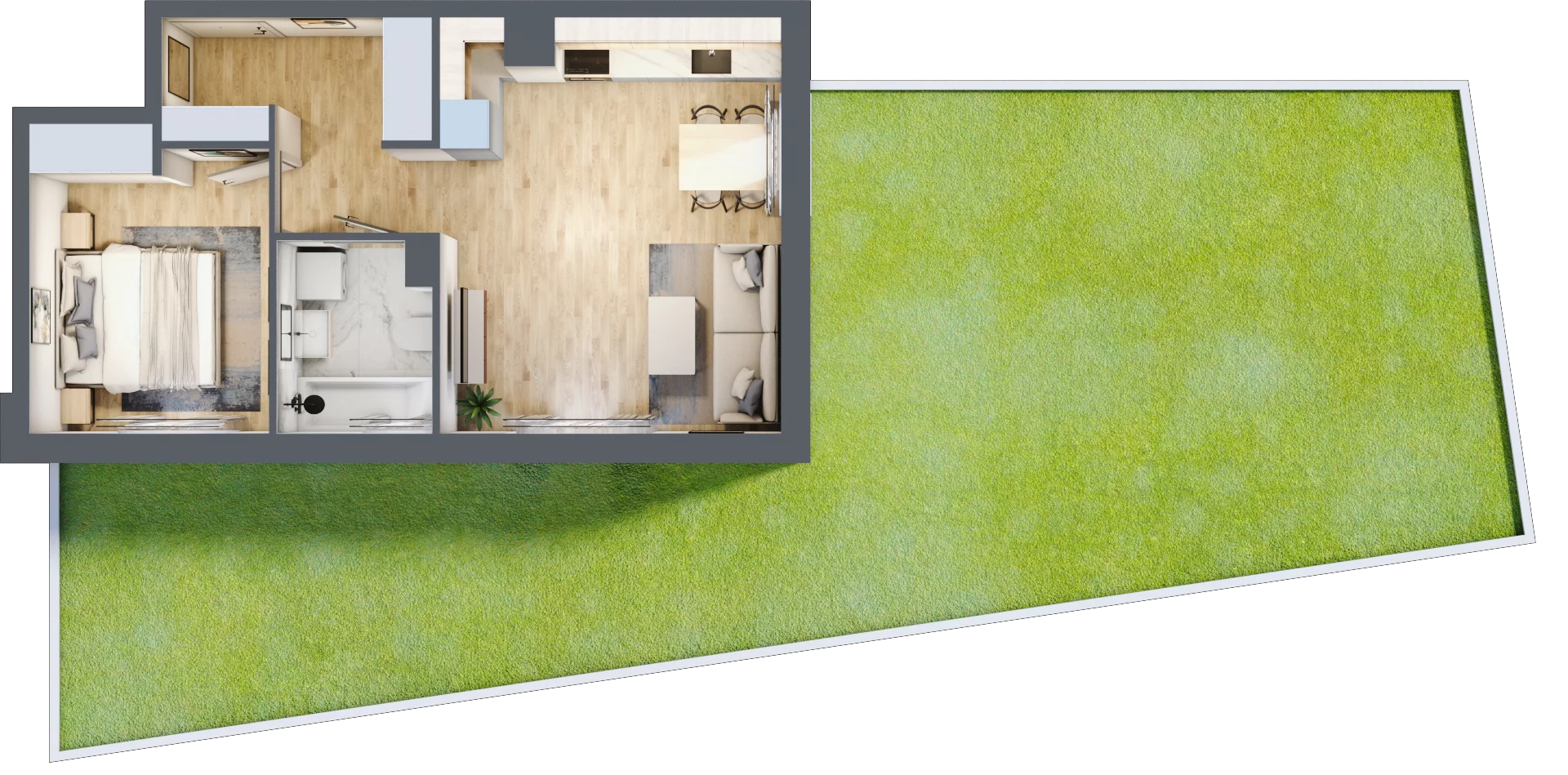 2 pokoje, mieszkanie 43,49 m², parter, oferta nr K04, Nowa Sportowa, Brwinów, ul. Sportowa