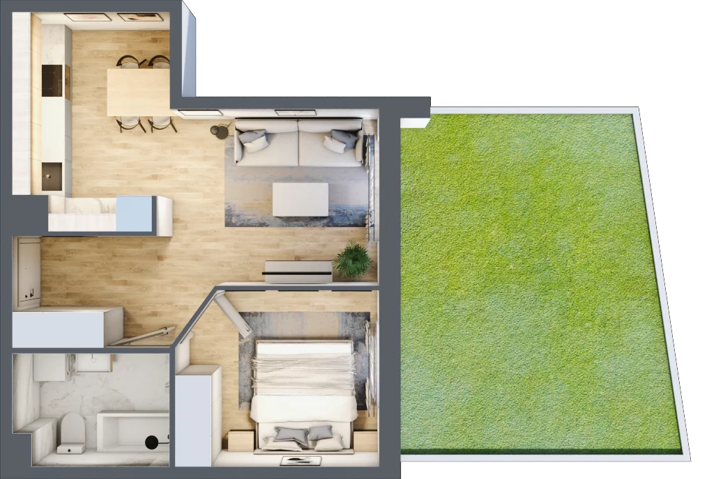 2 pokoje, mieszkanie 39,78 m², parter, oferta nr K05, Nowa Sportowa, Brwinów, ul. Sportowa