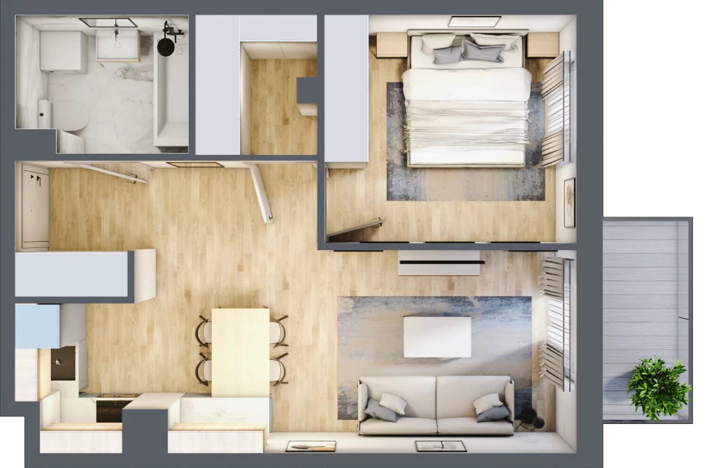 2 pokoje, mieszkanie 43,88 m², piętro 1, oferta nr K11, Nowa Sportowa, Brwinów, ul. Sportowa