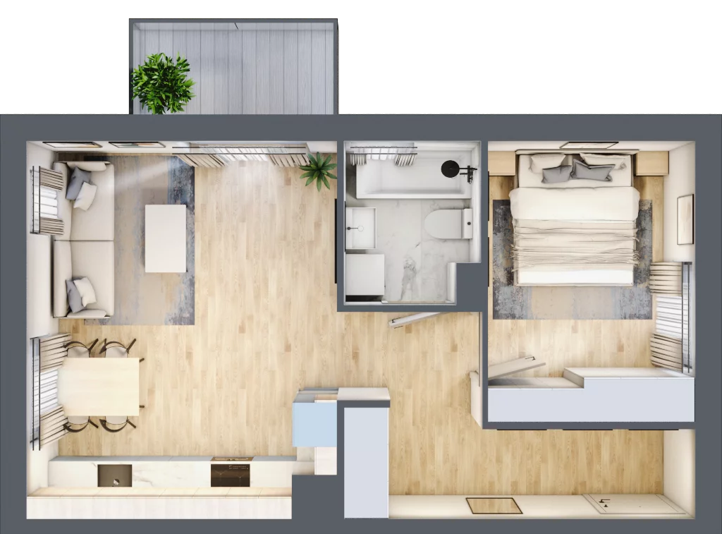 2 pokoje, mieszkanie 44,94 m², piętro 1, oferta nr K18, Nowa Sportowa, Brwinów, ul. Sportowa