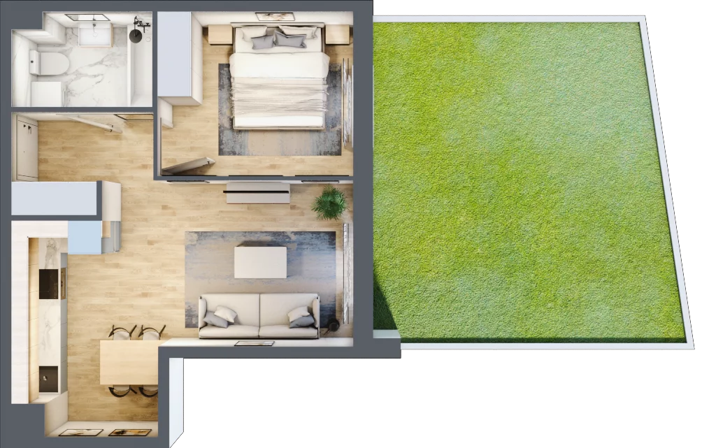 2 pokoje, mieszkanie 40,00 m², parter, oferta nr K06, Nowa Sportowa, Brwinów, ul. Sportowa