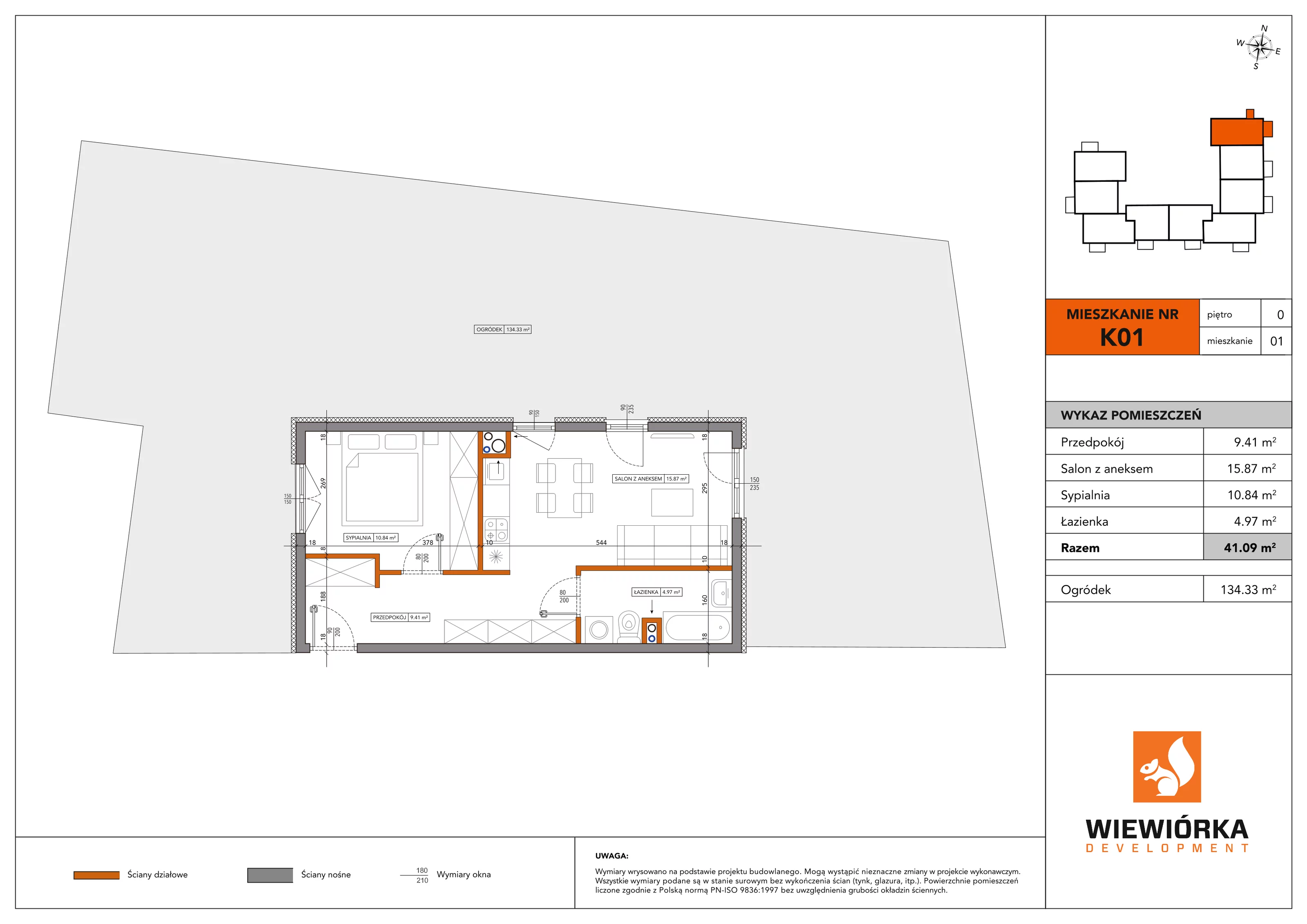 2 pokoje, mieszkanie 41,09 m², parter, oferta nr K01, Nowa Sportowa, Brwinów, ul. Sportowa