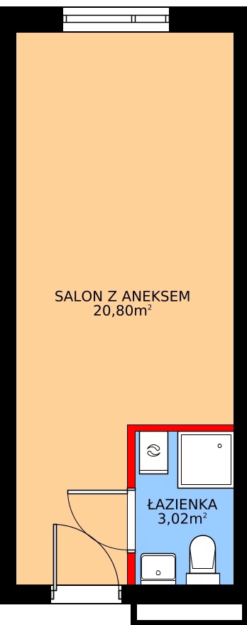 Zalety mieszkania 23.82 m², P03