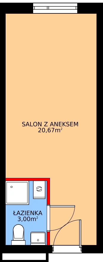 1 pokój, apartament 23,67 m², parter, oferta nr P04, Rajska 77, Wrocław, Leśnica, Fabryczna, ul. Rajska 77