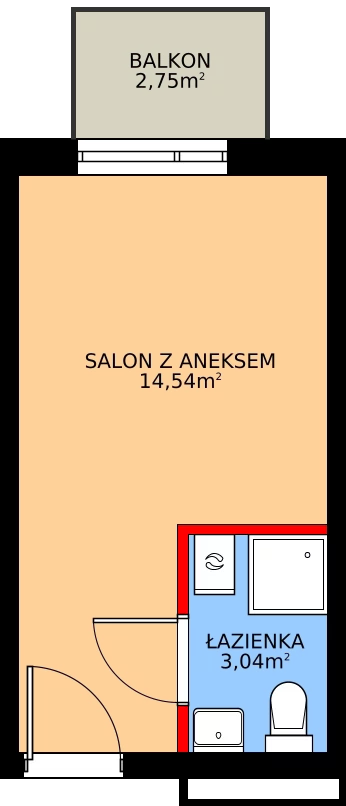Zalety mieszkania 17.58 m², P110