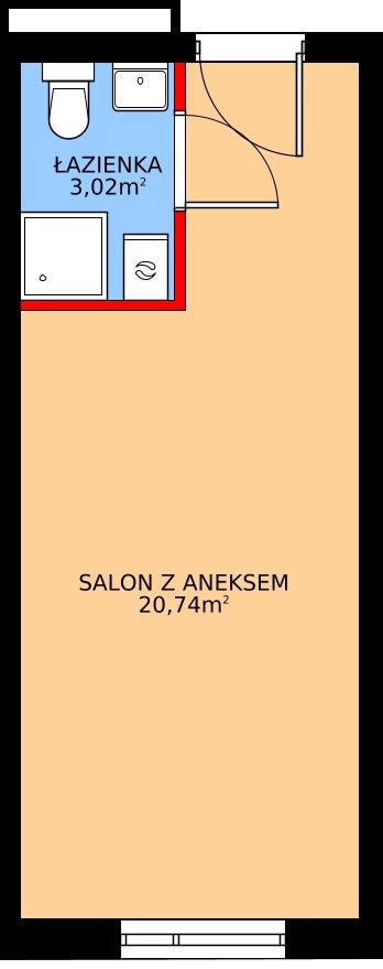 Zalety mieszkania 23.76 m², P16