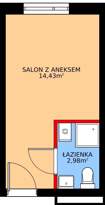 Zalety mieszkania 17.41 m², P09