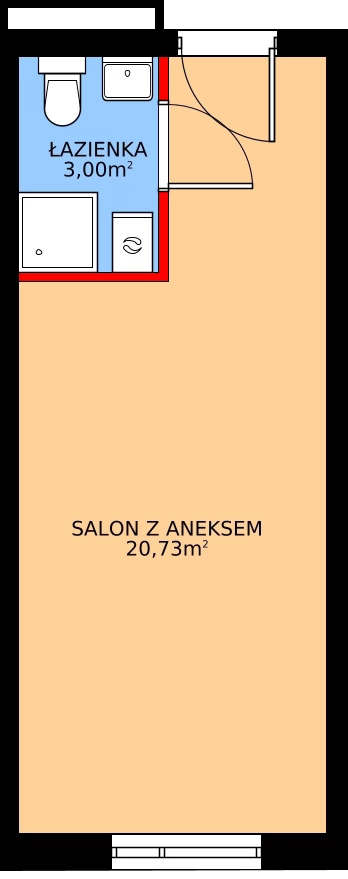 Zalety mieszkania 23.73 m², P18