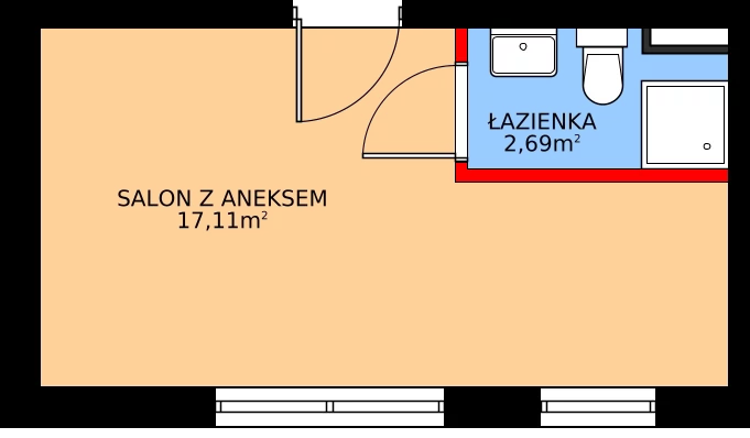 1 pokój, mieszkanie 19,80 m², parter, oferta nr P12, Rajska 77, Wrocław, Leśnica, Fabryczna, ul. Rajska 77