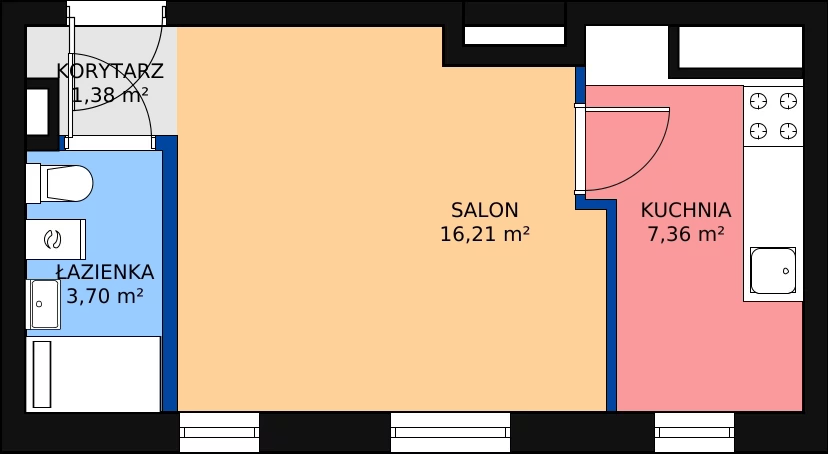 1 pokój, apartament 28,65 m², piętro 3, oferta nr 13, Apartamenty Nowy Targ, Wrocław, Stare Miasto, ul. Jodłowa