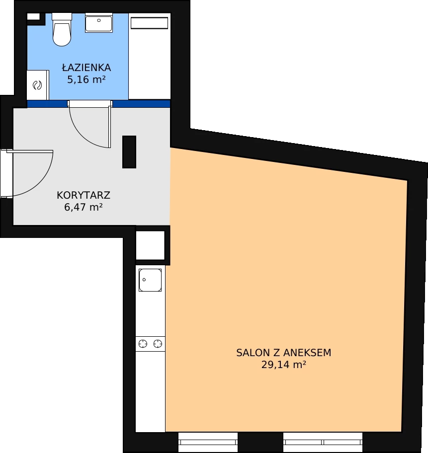 1 pokój, apartament 40,77 m², piętro 4, oferta nr 18, Apartamenty Nowy Targ, Wrocław, Stare Miasto, ul. Jodłowa