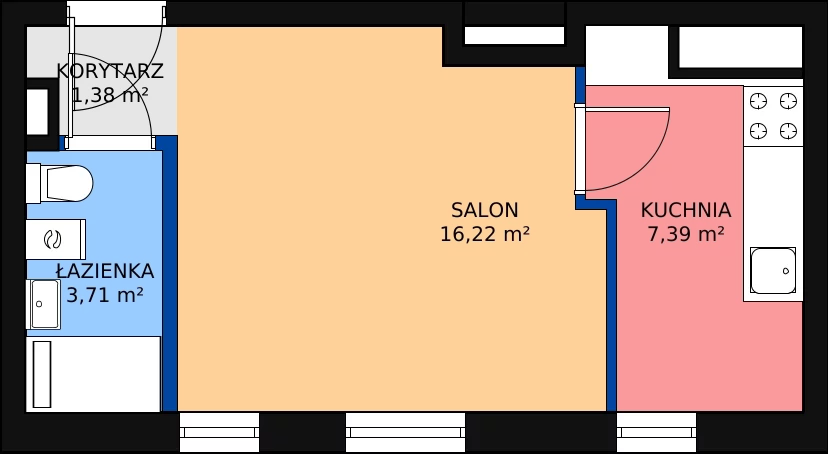 1 pokój, mieszkanie 28,70 m², piętro 4, oferta nr 19, Apartamenty Nowy Targ, Wrocław, Stare Miasto, ul. Jodłowa