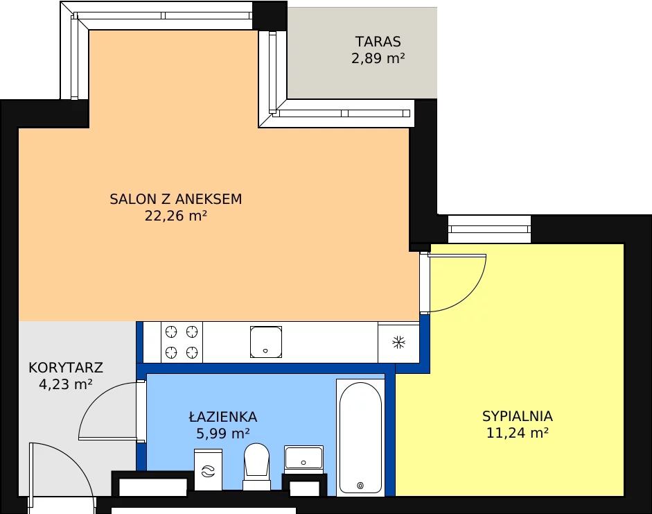 2 pokoje, apartament 43,72 m², piętro 4, oferta nr 23, Apartamenty Nowy Targ, Wrocław, Stare Miasto, ul. Jodłowa