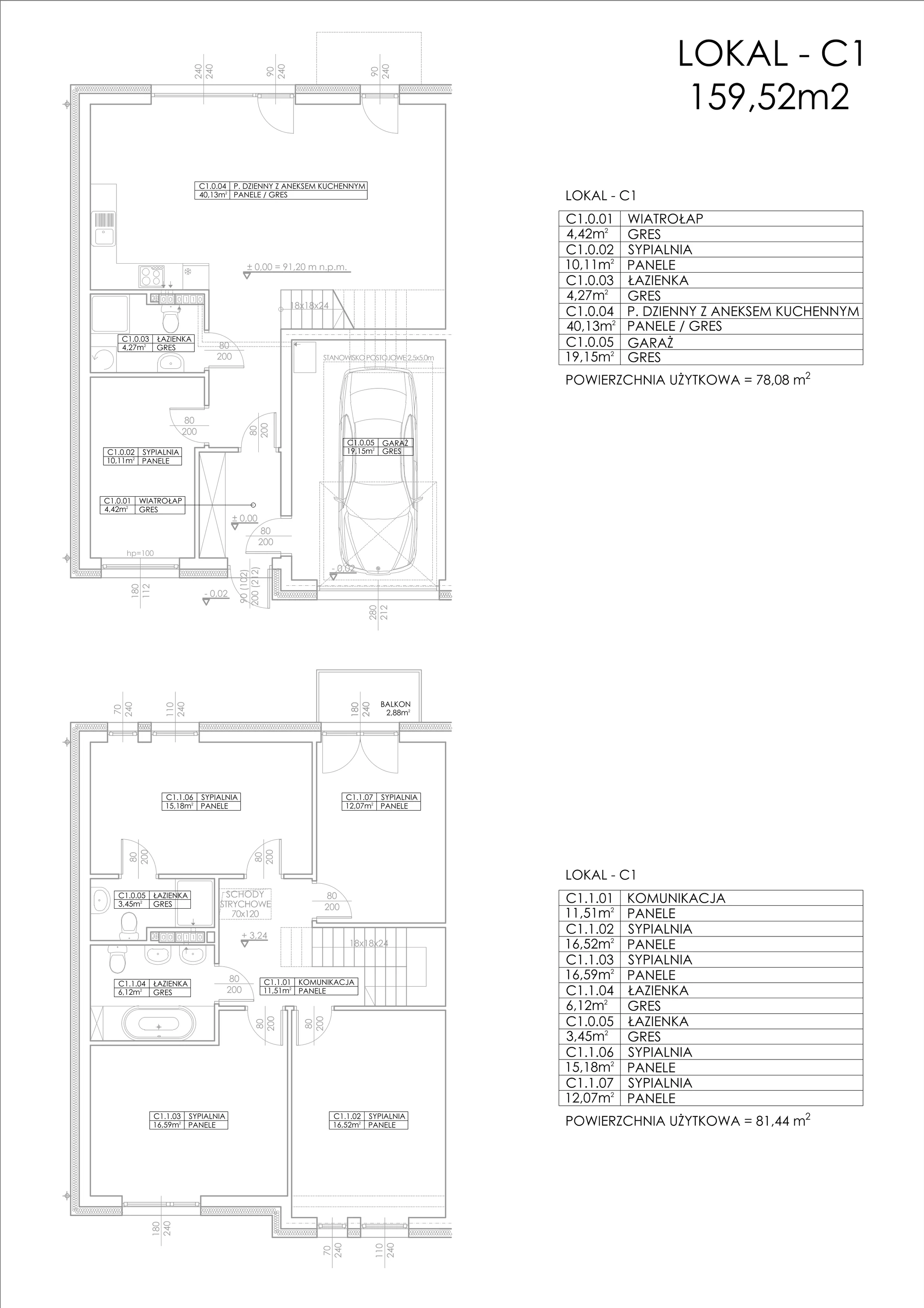 Dom 159,52 m², oferta nr C1, Osiedle Majerankowa - domy, Warszawa, Wawer, Wawer, ul. Majerankowa