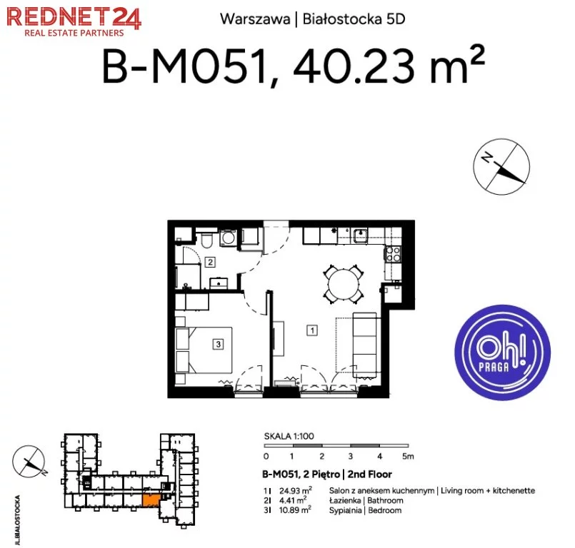2 pokoje, apartament 40,23 m², piętro 2, oferta nr , MS-20199, Warszawa, Praga Północ, Praga Północ, Białostocka