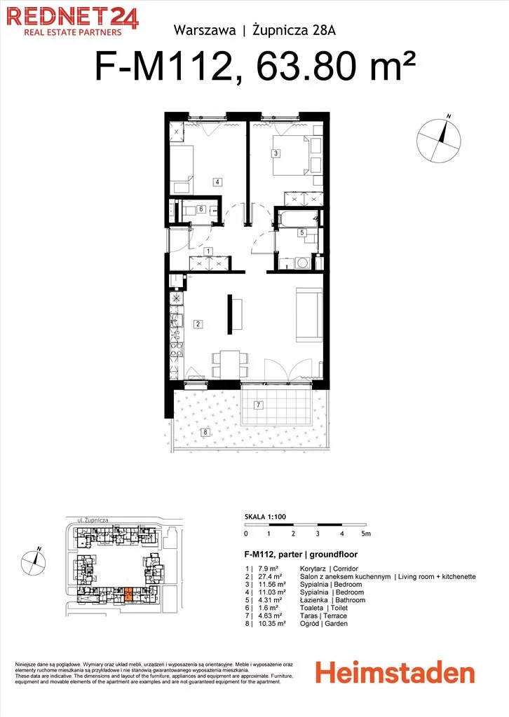 3 pokoje, apartament 63,80 m², parter, oferta nr , MS-20292, Warszawa, Praga Południe, Praga Południe