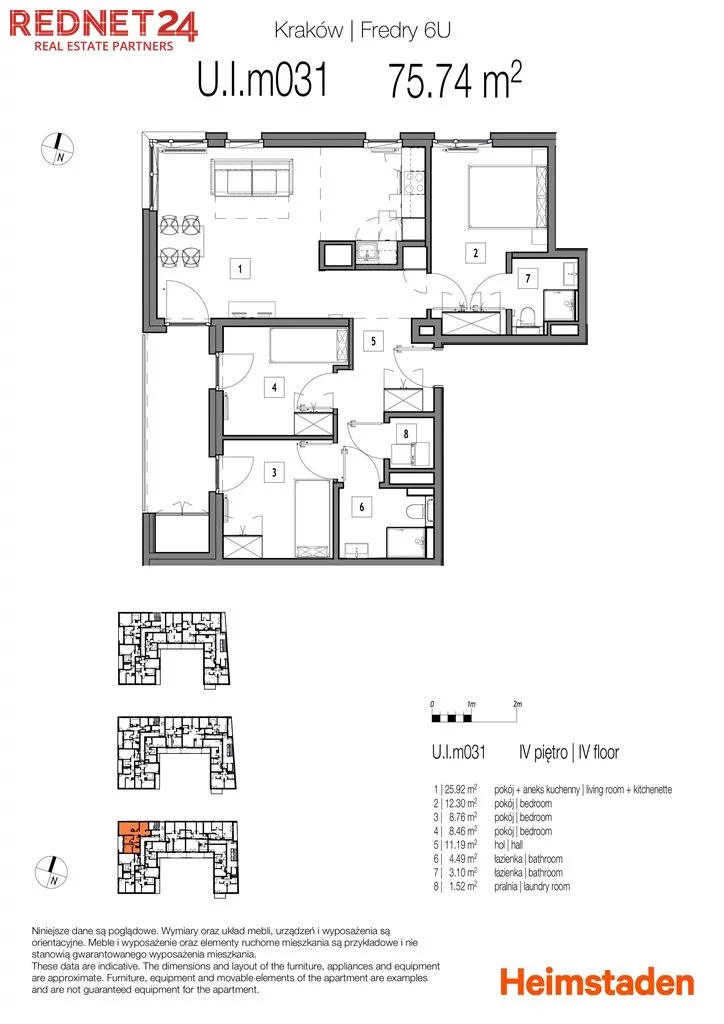 4 pokoje, apartament 75,74 m², piętro 4, oferta nr , MS-20228, Kraków, Fredry