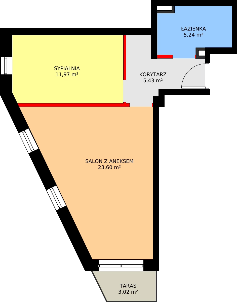 2 pokoje, mieszkanie 46,24 m², parter, oferta nr 2, Szczęśliwicka 41, Warszawa, Ochota, Szczęśliwice, ul. Szczęśliwicka 41