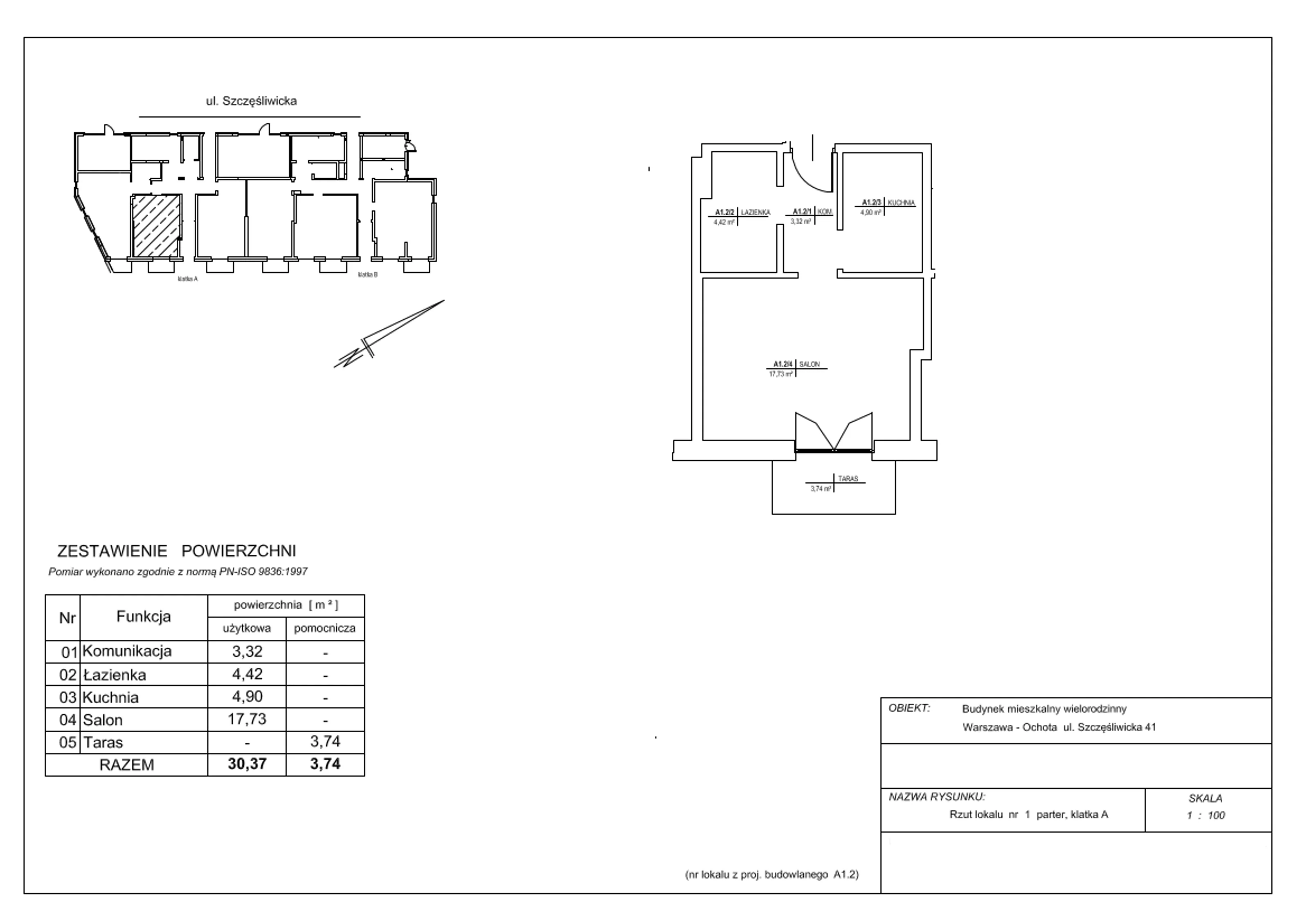 1 pokój, mieszkanie 30,37 m², parter, oferta nr 1, Szczęśliwicka 41, Warszawa, Ochota, Szczęśliwice, ul. Szczęśliwicka 41