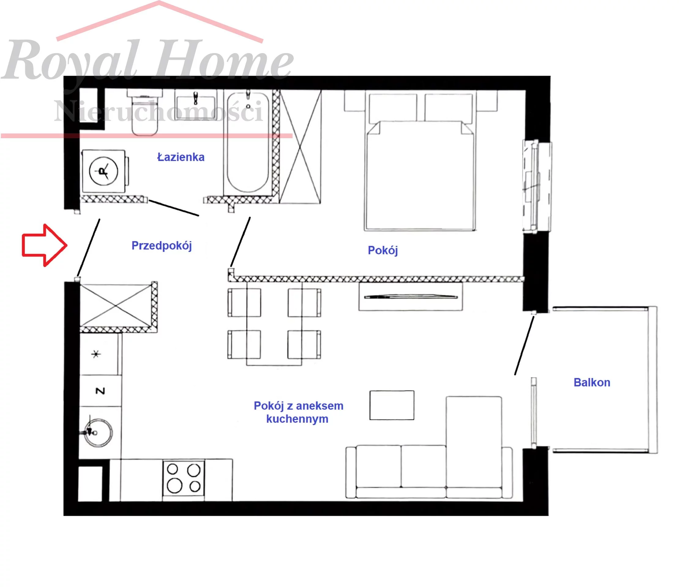 2 pokoje, apartament 37,04 m², piętro 3, oferta nr , 2288, Wrocław, Krzyki-Partynice, Krzyki, Kajdasza