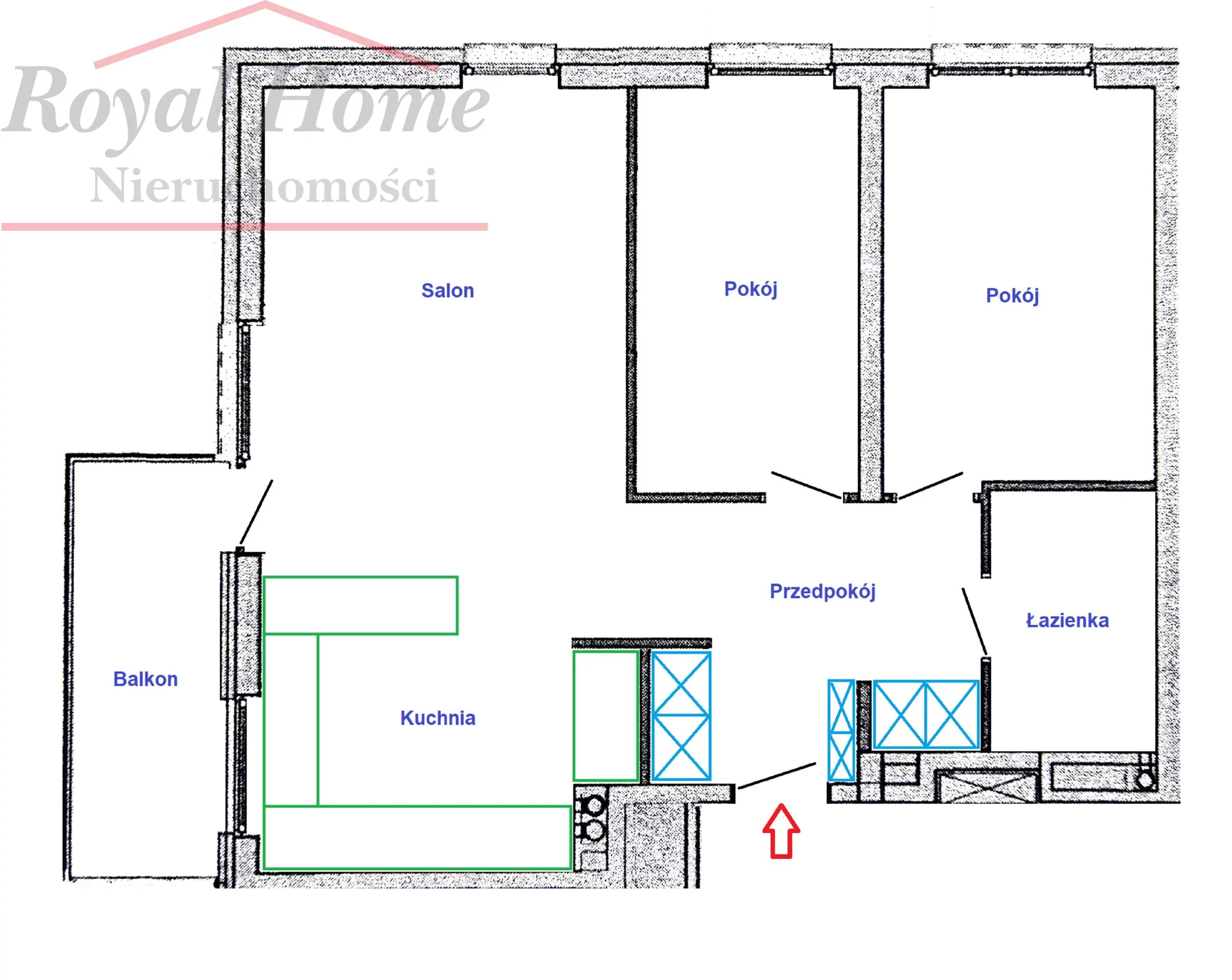 3 pokoje, apartament 63,00 m², piętro 2, oferta nr , 2260, Wrocław, Krzyki-Partynice, Krzyki, Siemianowicka