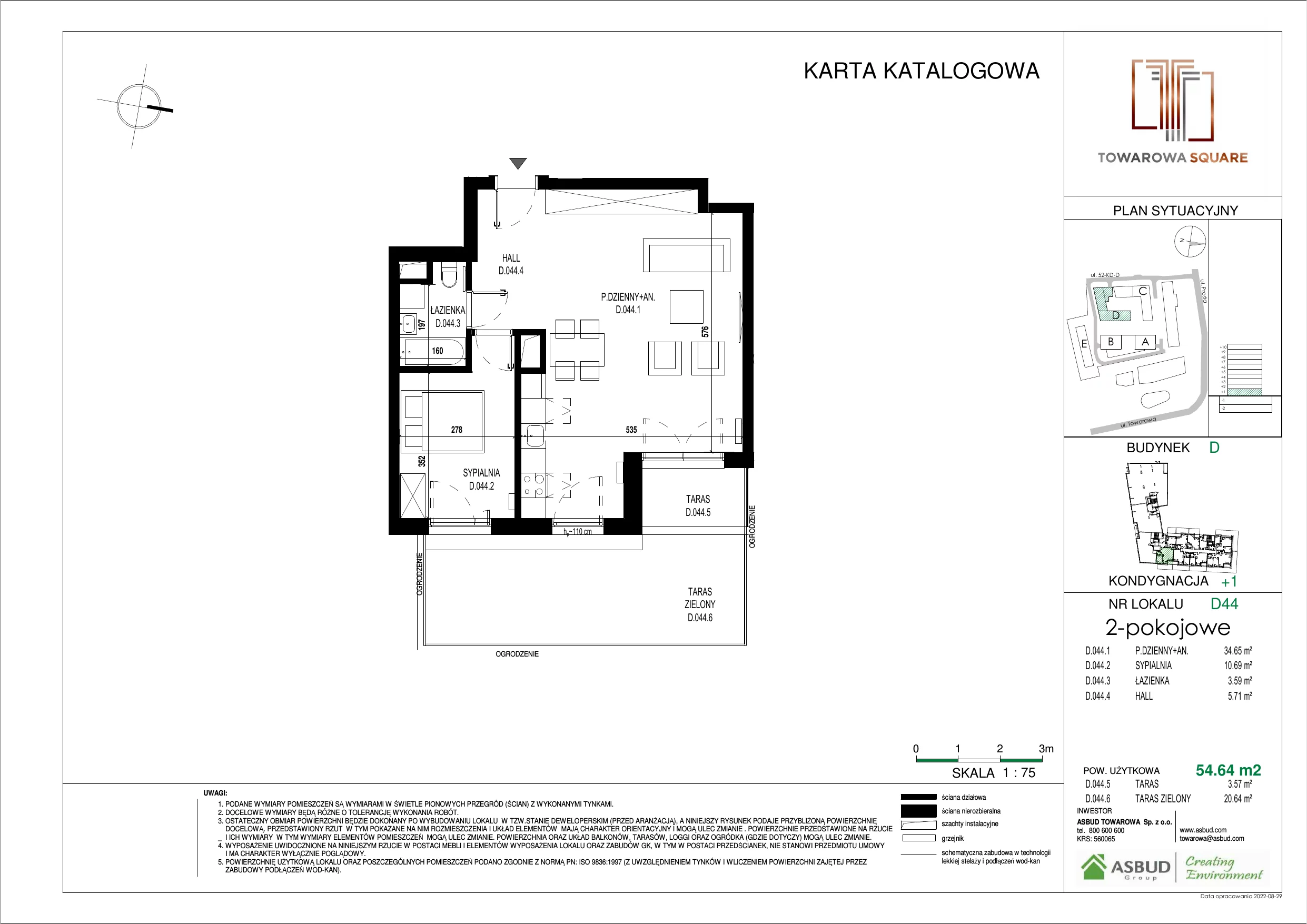 Apartament 54,64 m², parter, oferta nr D.044, Towarowa Square, Warszawa, Wola, Czyste, ul. Towarowa