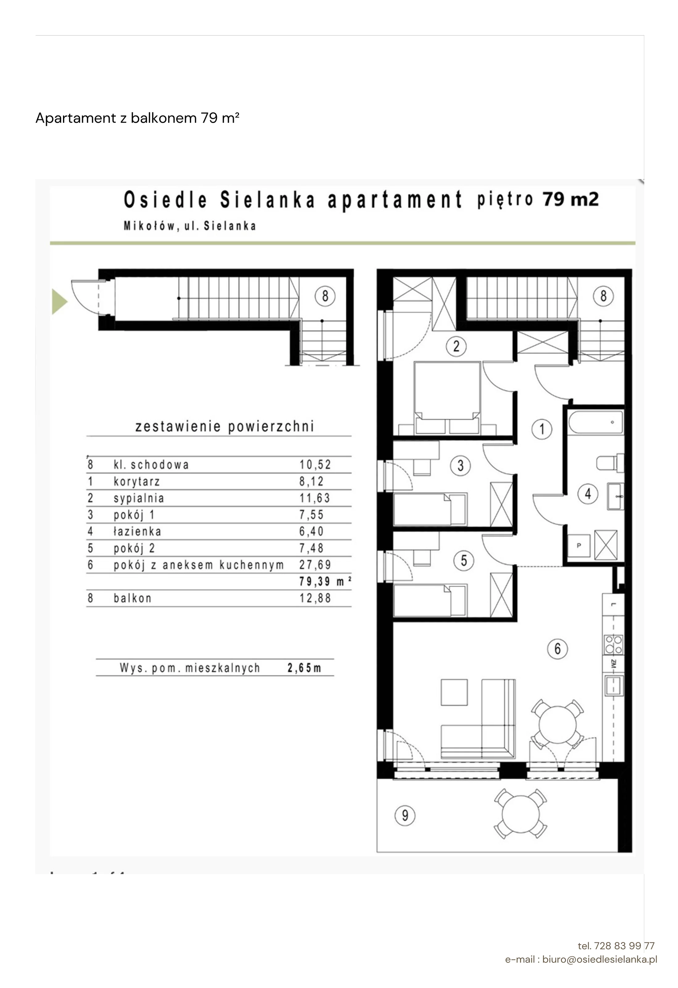 Apartament 67,00 m², piętro 1, oferta nr apartament z balkonem 3 pok., Osiedle Sielanka Mikołów, Mikołów, Reta, ul. Jastrzębia
