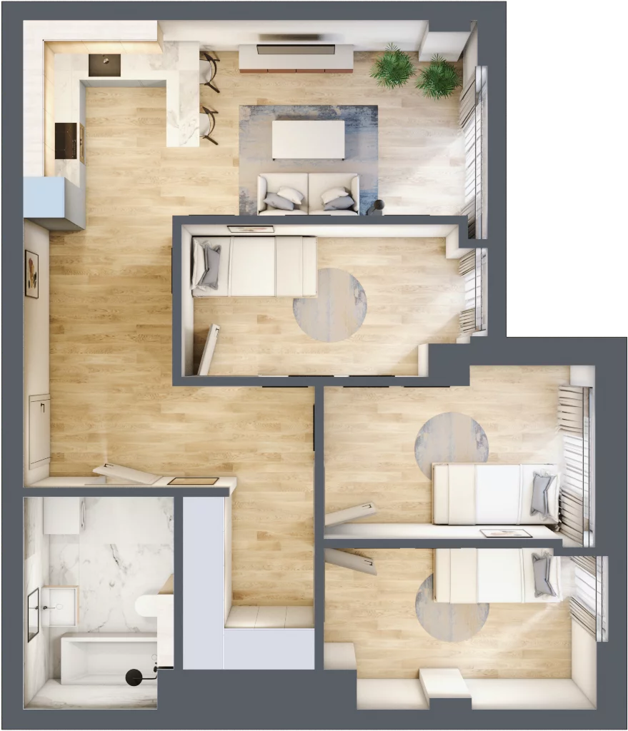 4 pokoje, apartament 67,45 m², piętro 7, oferta nr N37, Olszynki Park, Rzeszów, Śródmieście-Południe, ul. Szopena