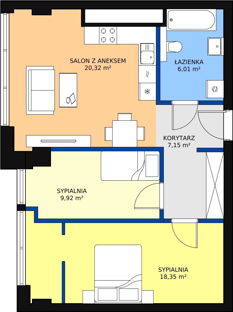 Zalety mieszkania 61.75 m², N57